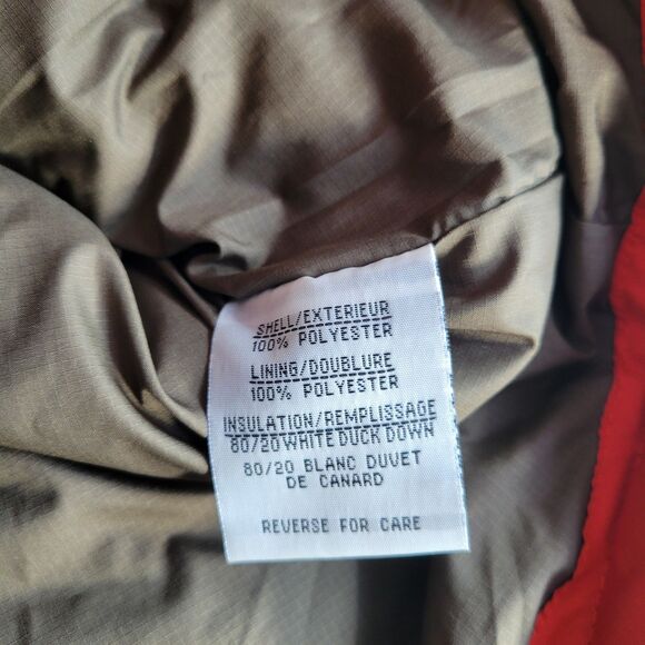 Duck Down Puffer Vest I. Spiewak & Sons Hooded Size XS Red Brown Full Zip Vtg - Picture 7 of 10